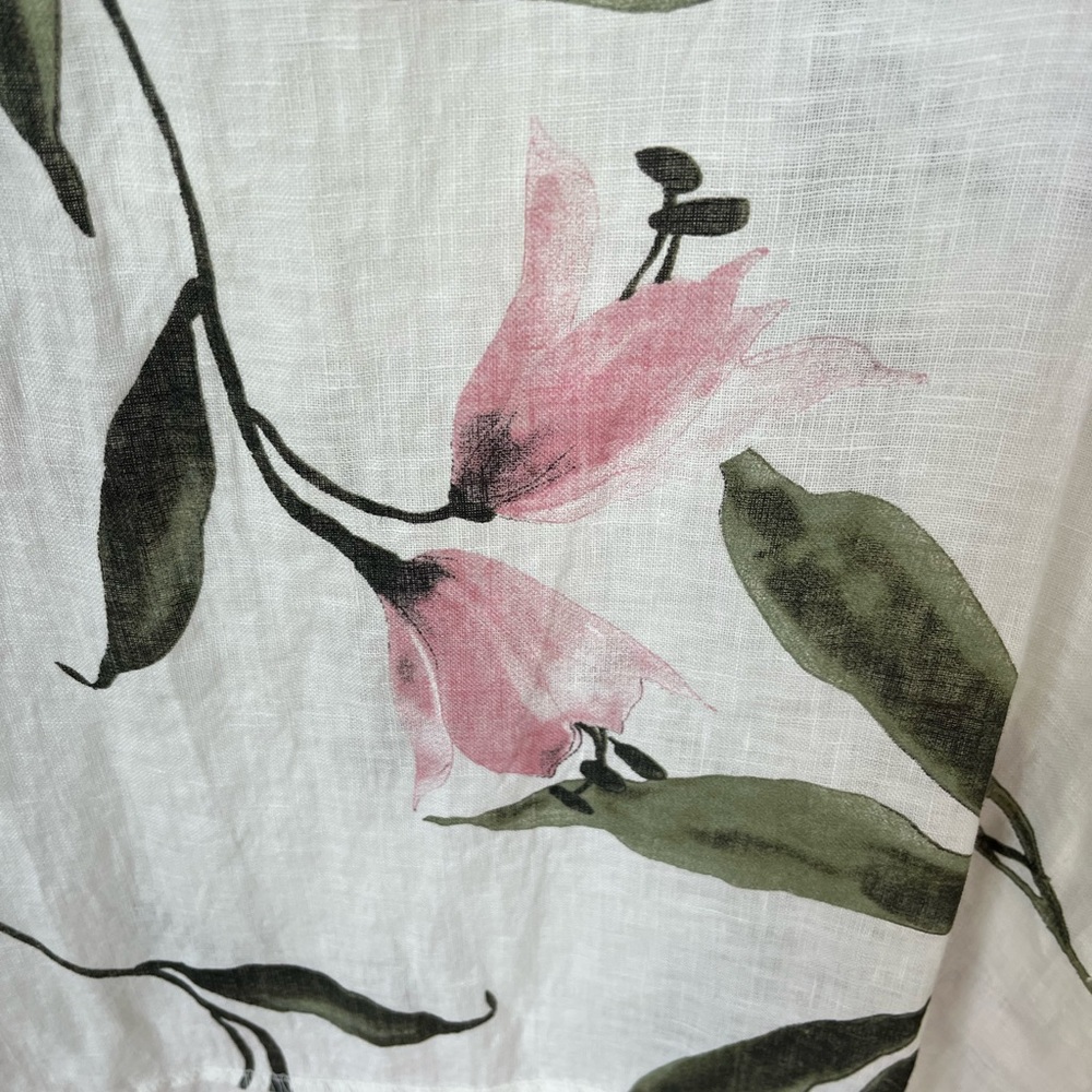 White Dress with Pink Floral Print - Picture 3 of 7